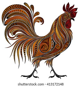 Beautiful vector fire cock by New year 2017