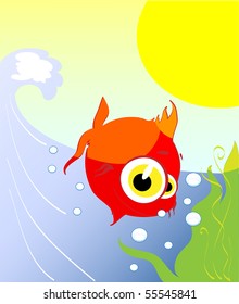 beautiful vector fish in sea