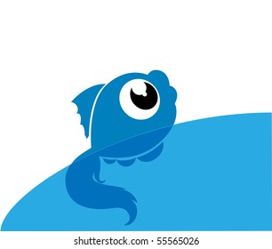 beautiful  vector fish in sea