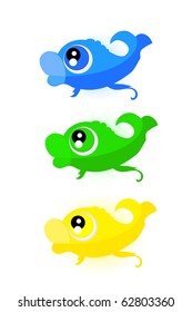 beautiful vector fish in sea