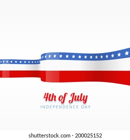 beautiful vector flag ribbon of american independence day