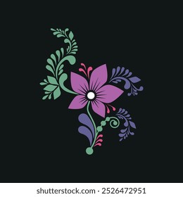 Hermosa Ilustración vectorial de diseño de esquina floral de Vector. ¡Disfruta de la versatilidad y el encanto de esta impresionante obra de arte floral!