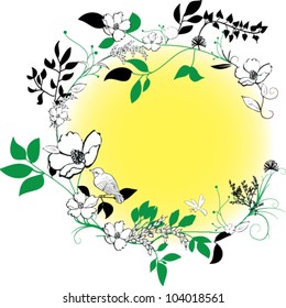 Beautiful vector floral decorated circle