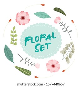Beautiful Vector floral Element set, Flower art background