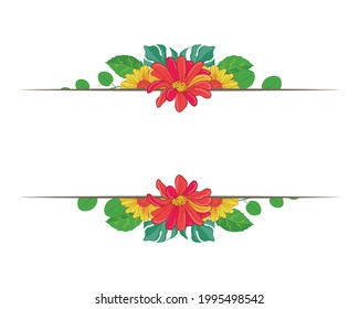 Beautiful Vector Floral Foliage Arrangements Set Graphics with elegant floral and leaves in colourful illustration. Can be used for your wedding or any invitation template