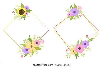 Beautiful vector floral frames, great design for any purposes. Elegant art.