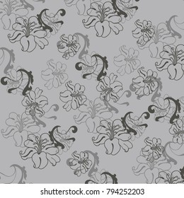Beautiful vector floral pattern, spring summer background with tropical flowers, palm leaves, jungle leaf, hibiscus, bird of paradise flower. Exotic wallpaper, Hawaiian and Liberty style.