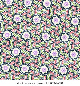 Beautiful vector floral seamless pattern. Elegance abstract pattern. Abstract Retro Geometric sketch pattern with flowers. Vector ceiling tile seamless vintage decorative. Vector illustration. Eps 10