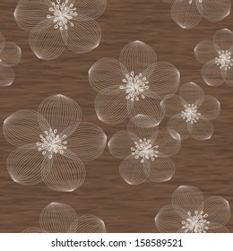 Beautiful vector floral seamless pattern with hand-drawn flowers