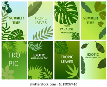 Beautiful vector floral summer jungle exotic background with tropical palm leaves. Perfect spring card web page background surface texture tropical leaves pattern textile.