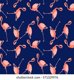 Beautiful vector floral summer pattern background with flamingo. Perfect for wallpapers, web page backgrounds, surface textures, textile.