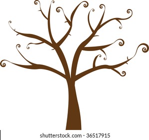 bello árbol vectorial floral