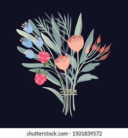 Beautiful vector flower arrangement. Delicate bouquet