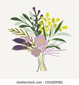 Beautiful vector flower arrangement. Delicate bouquet