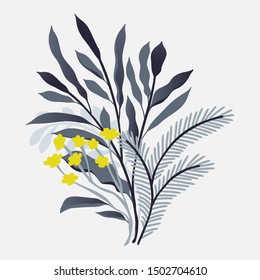 Bonito arreglo de flores vectoriales. Delicado ramo