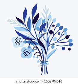 Beautiful vector flower arrangement. Delicate bouquet