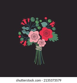 Beautiful vector flower arrangement. Delicate bouquet