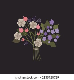 Beautiful vector flower arrangement. Delicate bouquet