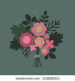 Beautiful vector flower arrangement. Delicate bouquet