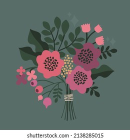 Beautiful vector flower arrangement. Delicate bouquet