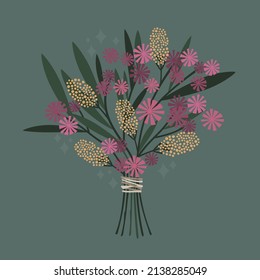 Beautiful vector flower arrangement. Delicate bouquet