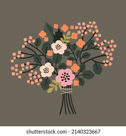 Beautiful vector flower arrangement. Delicate bouquet