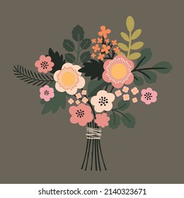 Beautiful vector flower arrangement. Delicate bouquet