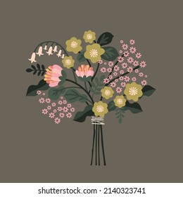 Beautiful vector flower arrangement. Delicate bouquet