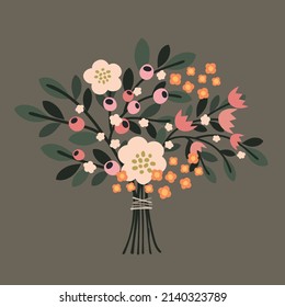 Beautiful vector flower arrangement. Delicate bouquet