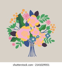 Beautiful vector flower arrangement. Delicate bouquet