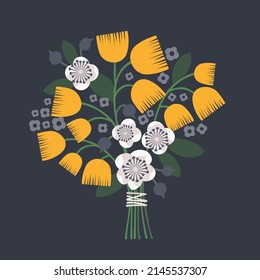 Beautiful vector flower arrangement. Delicate bouquet