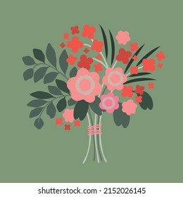 Beautiful vector flower arrangement. Delicate bouquet
