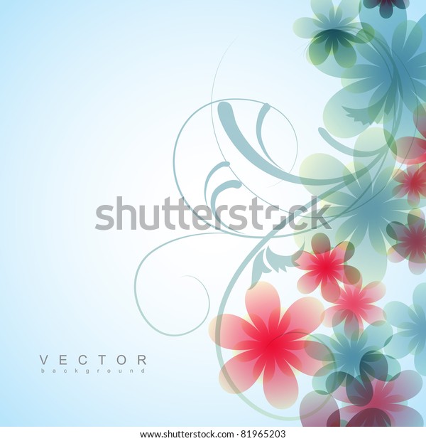 Beautiful Vector Flower Background Design Stock Vector Royalty Free 81965203