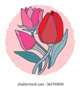 Beautiful vector flower - tulip