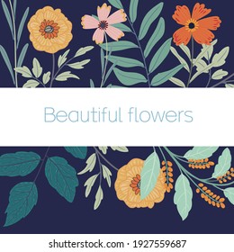 Beautiful vector flowers and butterflies