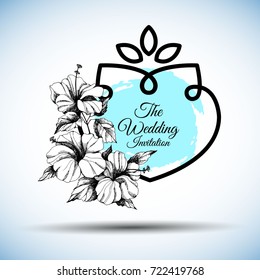 Beautiful vector flowers. Hand drawn flowers vector. Unusual beautiful flowers graphics.