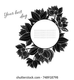 Beautiful vector flowers. Hand drawn flowers vector. Unusual beautiful flowers graphics.