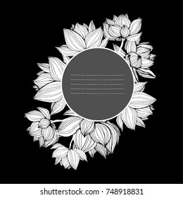 Beautiful vector flowers. Hand drawn flowers vector. Unusual beautiful flowers graphics.