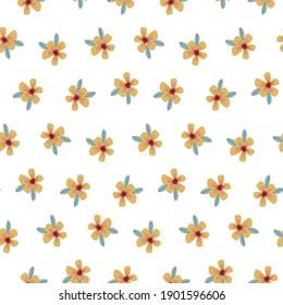 Beautiful vector flowers and leaves seamless pattern