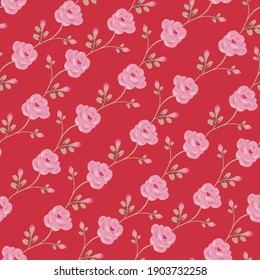 Beautiful vector flowers and leaves seamless pattern