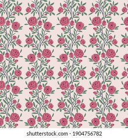 Beautiful vector flowers and leaves seamless pattern