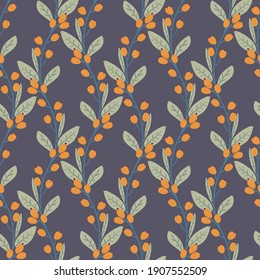 Beautiful vector flowers and leaves seamless pattern