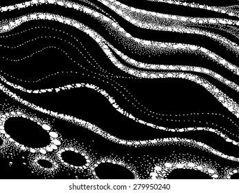 beautiful vector geometric composition, unusual dotted technique