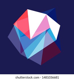 Beautiful vector geometric shape on a blue background