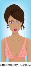 beautiful vector girl with bra