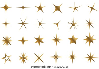beautiful vector gold star shapes