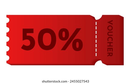 Beautiful vector gradient voucher, coupon, discount
Voucher 3D red gradient icon