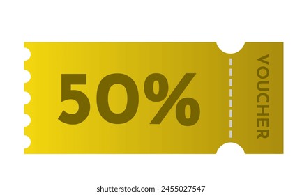 Beautiful vector gradient voucher, coupon, discount
Yellow gradient voucher icon