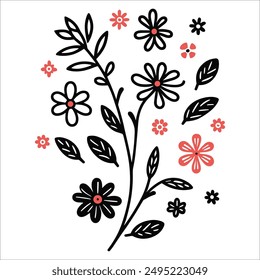 Beautiful vector graphic floral pattern design