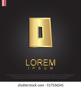 Beautiful vector graphic gold alphabet / letter D / symbol. Vector illustration eps 10.